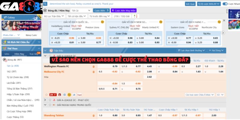 Vì sao nên chọn GA888 để cược thể thao bóng đá?